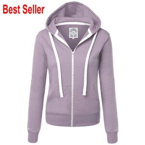 Slim Fit Fleece Zip Hoodie, Lightweight Active Jacket with Pockets